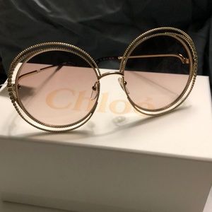 Chloe sunglasses round gold BNWT